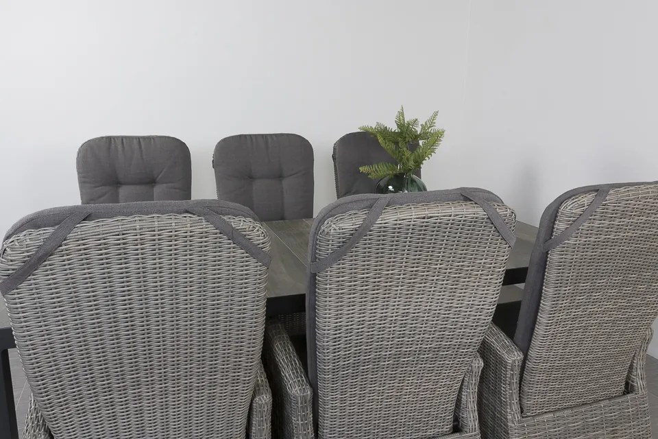 Memphis/Queens 220 cm. tuinset - 7-delig verstelbaar