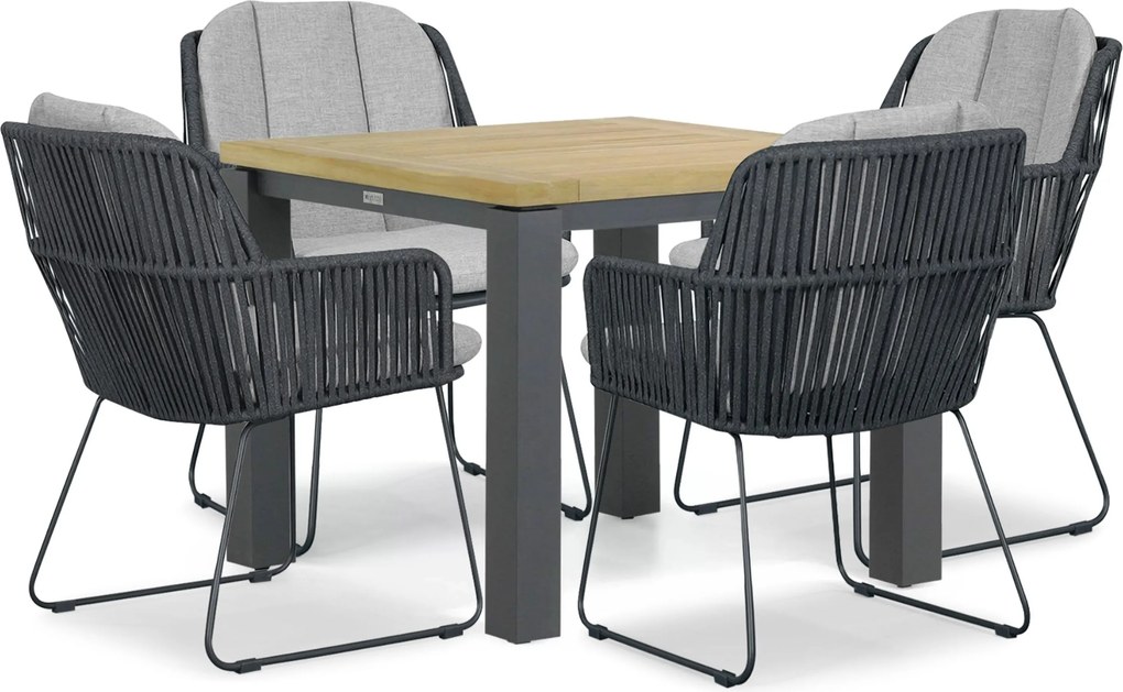 Tuinset 4 personen 909 cm Rope Grijs Domani Furniture Trivento/Veneto