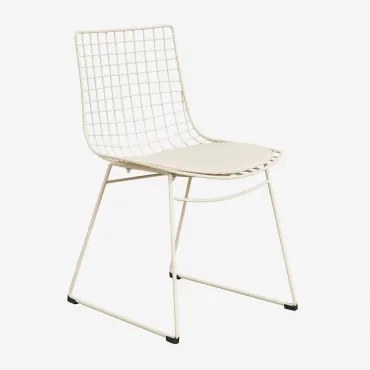 Renee Stalen Eetkamerstoel Tapioca Beige & Kunstleren Tapioca Beige - Sklum