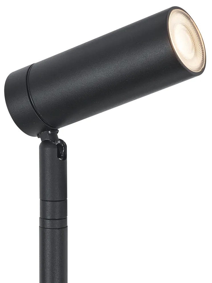 Buitenlamp Prikspot zwart 40cm incl. LED verstelbaar IP65 incl. snoer en stekker - Carl Modern IP65 Buitenverlichting rond