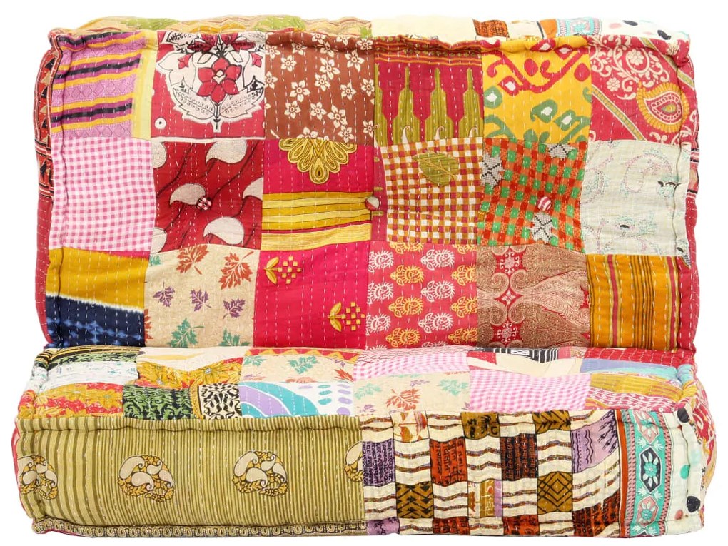 vidaXL Poef 100x100x20 cm stof patchwork