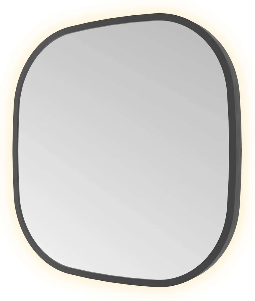 Hotbath &More Contour spiegel deens ovaal 40x40cm geborsteld zwart PVD