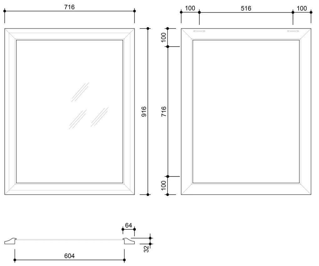 Sapho Ambiente spiegel 72x92cm wit