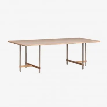 Rechthoekige Eettafel Van Mangohout En Staal Osaka Mangohout & 270 X 110 Cm - Sklum
