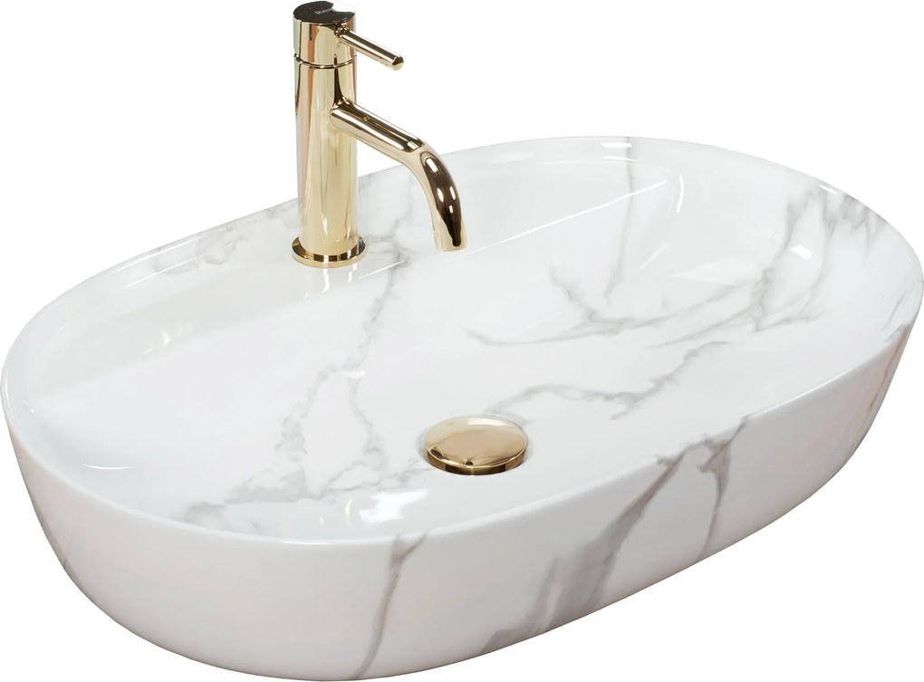 Opzetwastafel REA Aura 61 Marmo Shiny