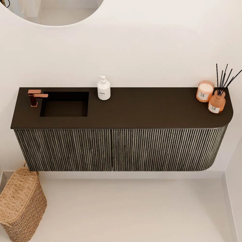 Mondiaz Joya 100cm toiletmeubel ronding rechts shadow met wastafel faye links 1 kraangat urban