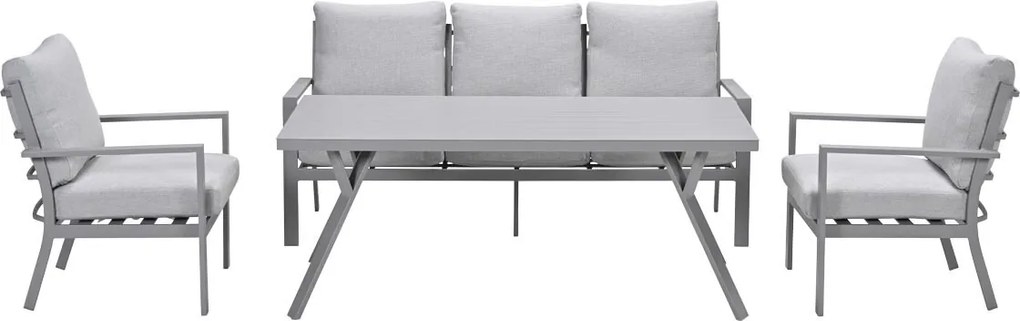 Garden Impressions Senja lounge dining set stoel-bank 4-delig taupe - valley sand
