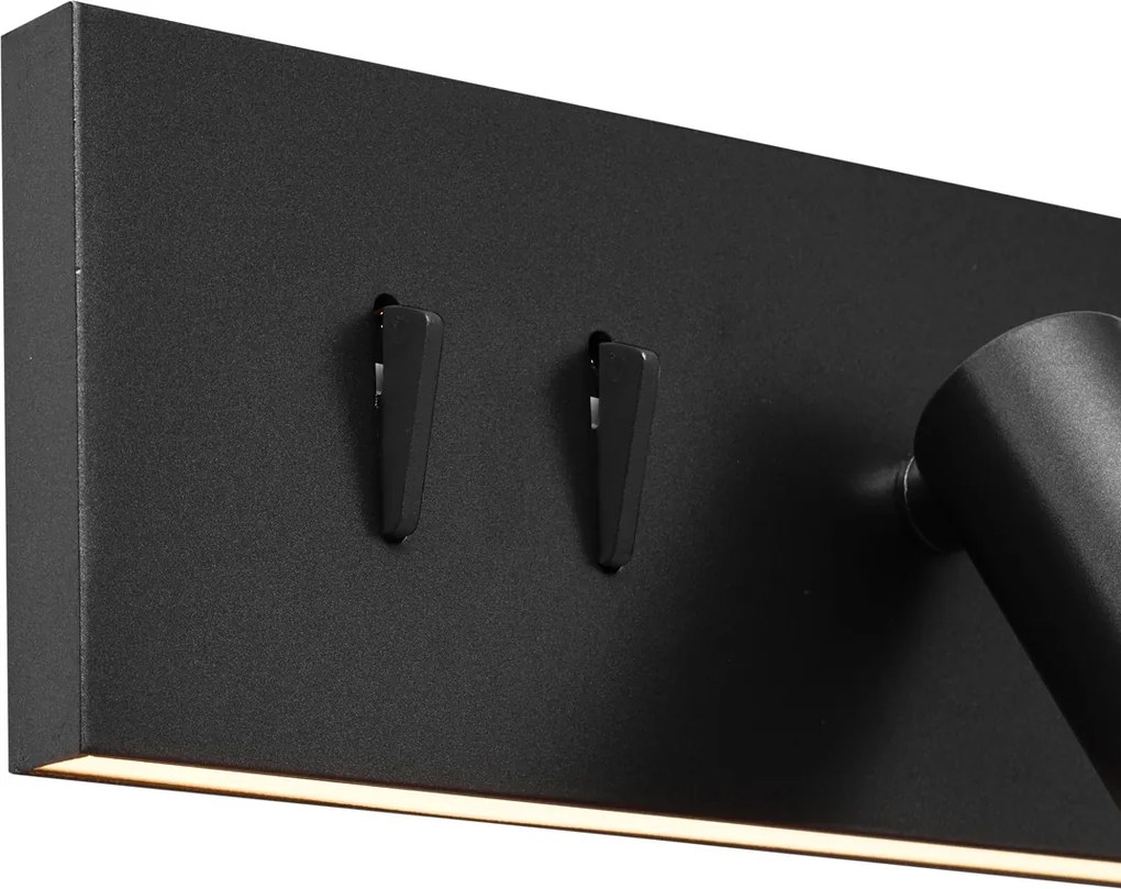 Set van 2 moderne wandlampen zwart verstelbaar met USB-C incl. LED - Modric