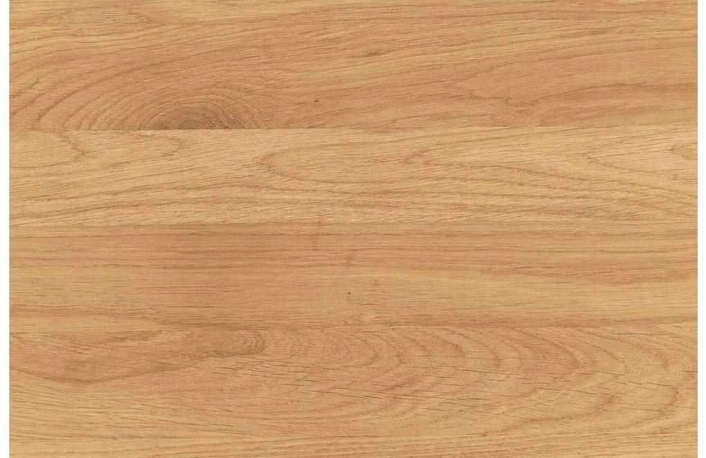 Goossens Nachtkastje Ord, Metaal ral 9005 zwart, met lade en bovenblad massief eik, 40 x 35 x 57 cm hoog