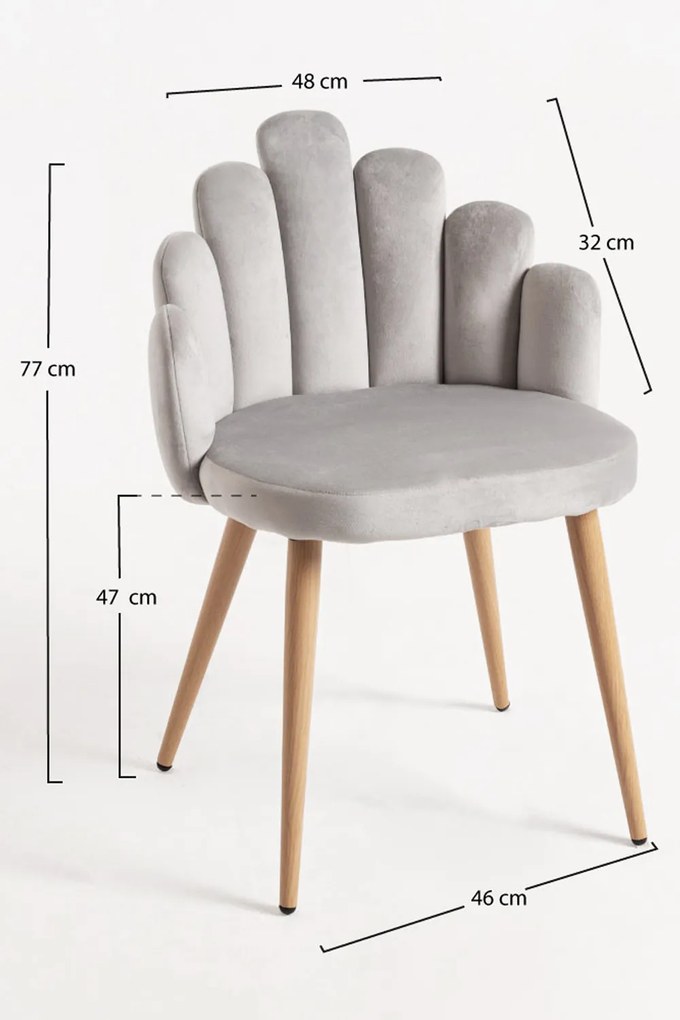 Set 4 Fluwelen Handstoelen