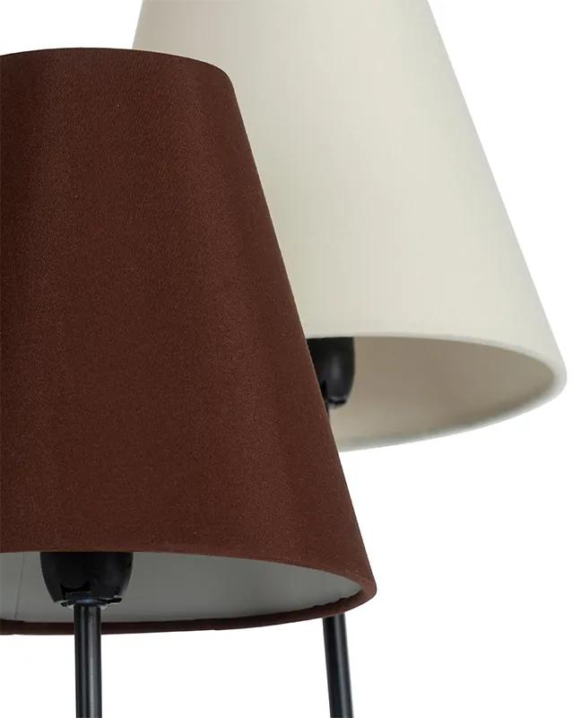 Design vloerlamp zwart met stoffen kappen 5-lichts - Melis Modern E14 Binnenverlichting Lamp