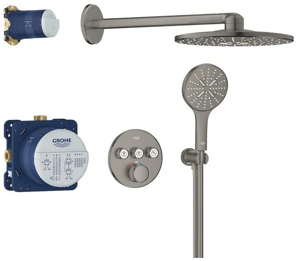 Grohe Grohtherm smartcontrol Perfect showerset compleet hard graphite geborsteld 34863AL0