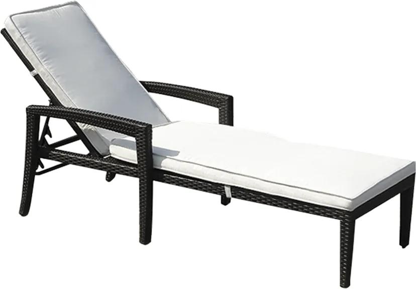 Wicker ligstoel - Strandbed - Ligbed - Strandstoel met kussen - PERUGIA