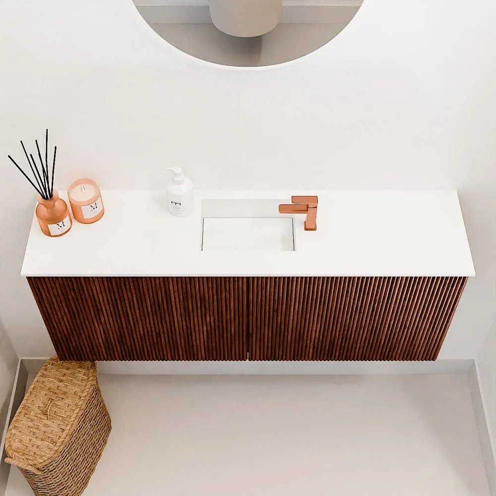 Mondiaz Joya 100cm toiletmeubel ruby met wastafel faye midden 1 kraangat talc