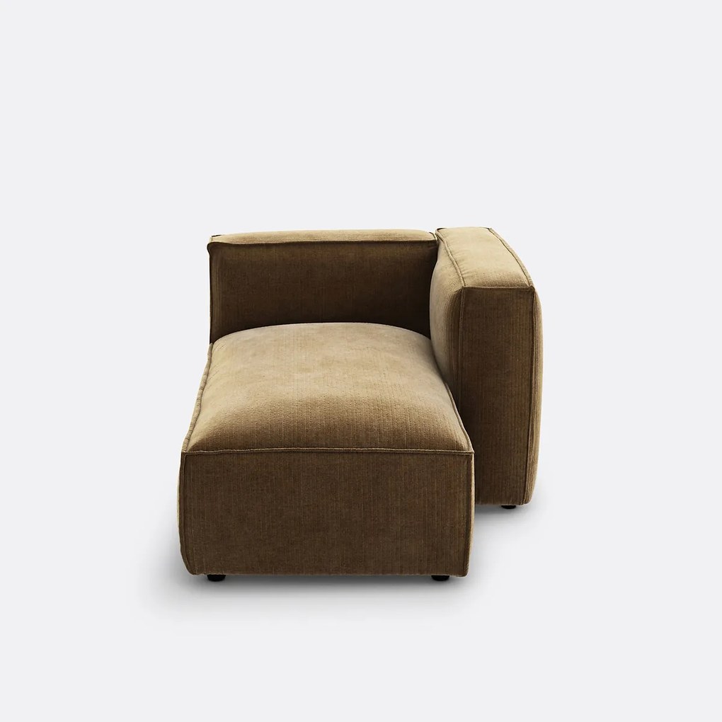 Fauteuil voor modulaire bank, vintage ribfluweel, Seven