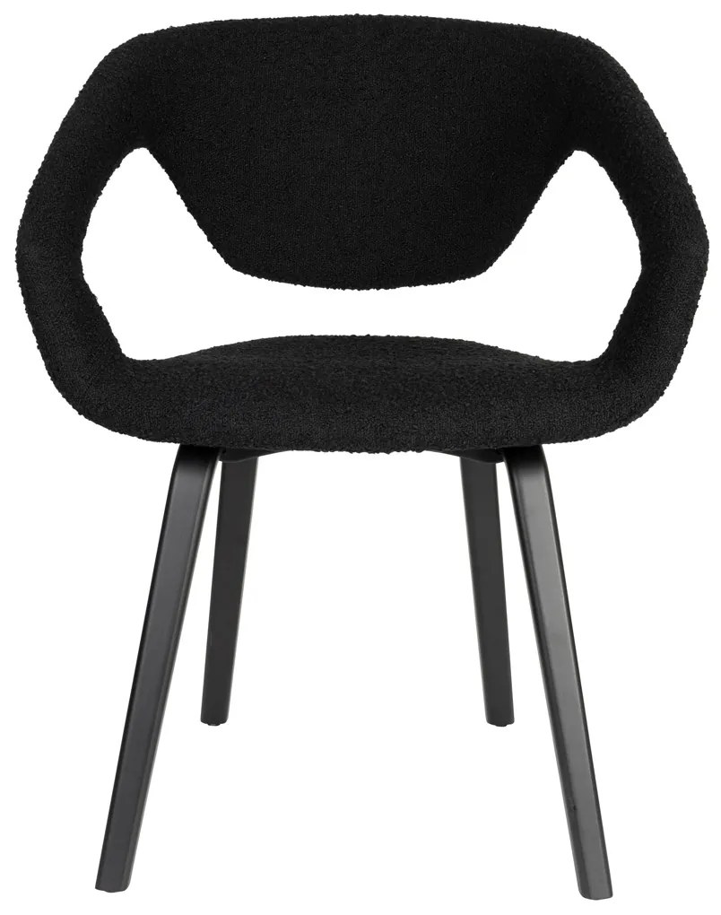 Zuiver Flexback Design Eetkamerstoel Zwart Boucle