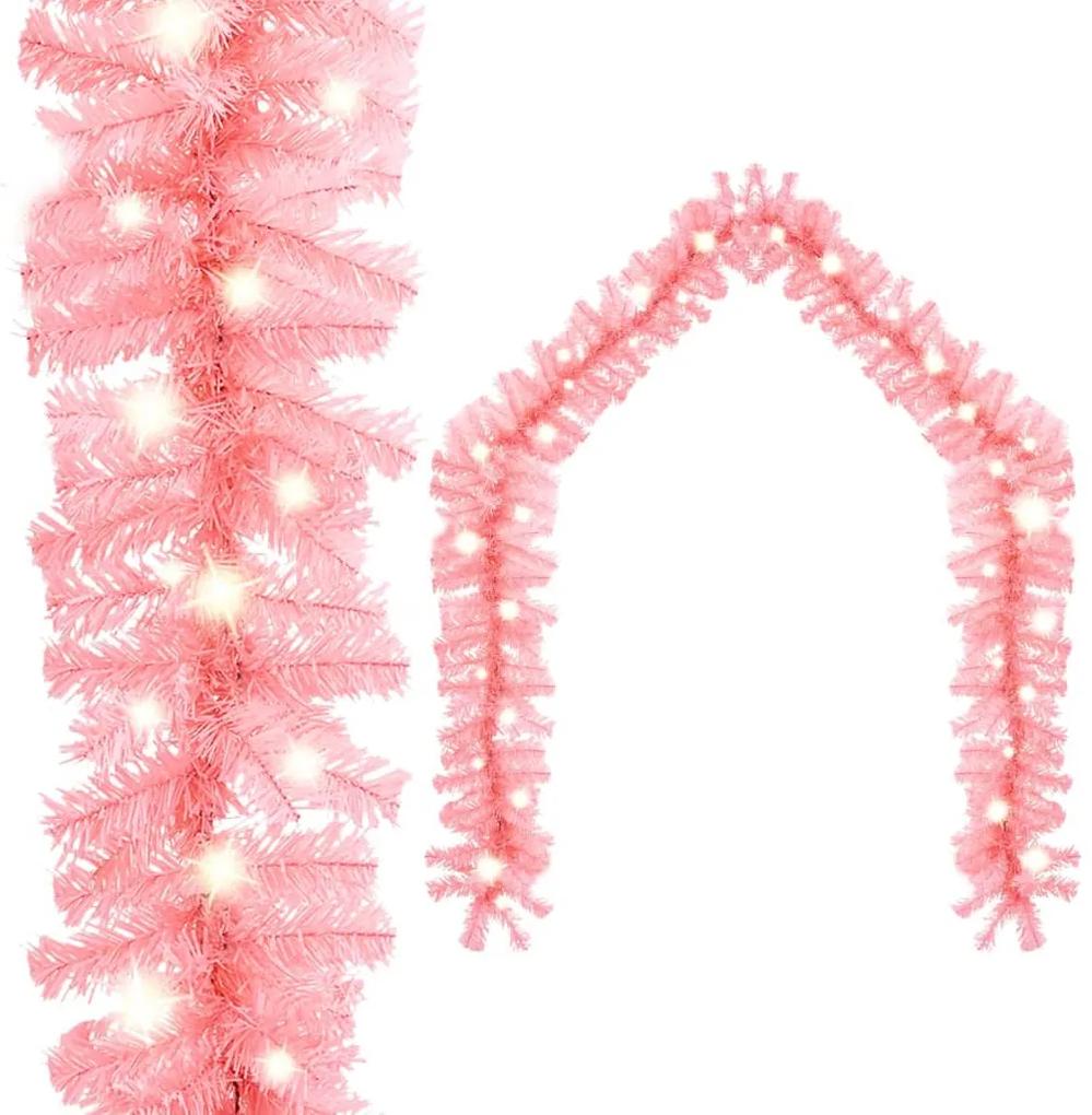 vidaXL Kerstslinger met LED-lampjes 10 m roze