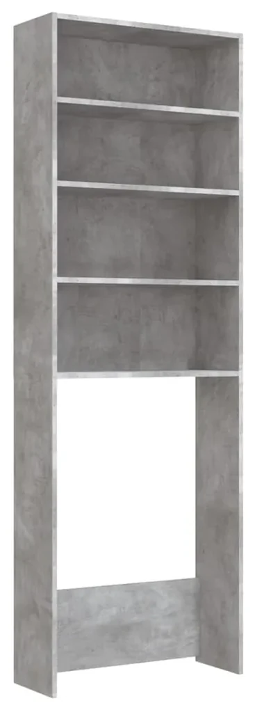 vidaXL Wasmachinekast 64x24x190 cm betongrijs