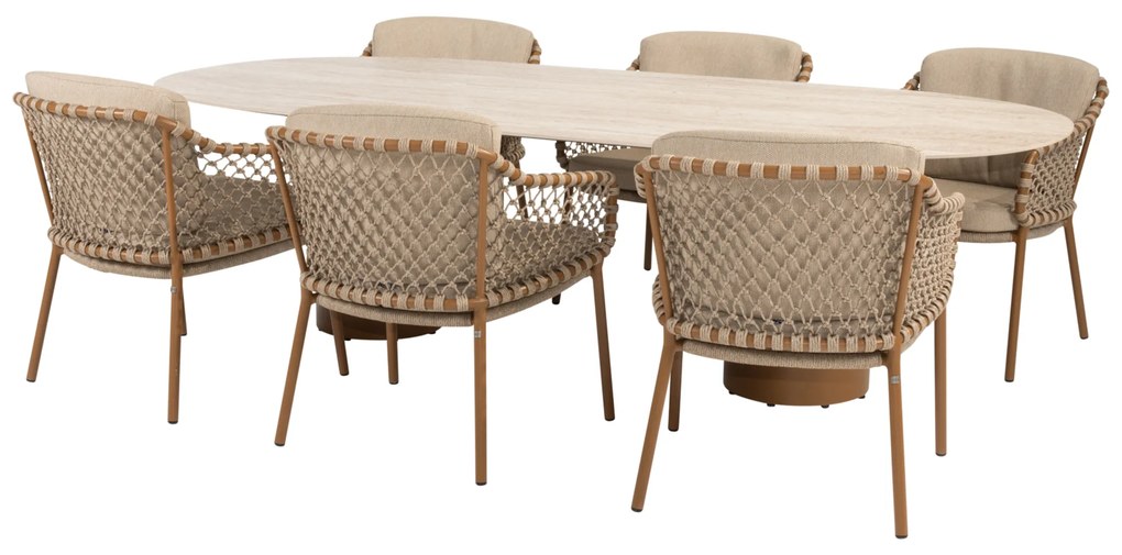Colorado Martinique dining tuinset 240x105xH75 cm 7 delig keramiek amber 4 Seasons Outdoor