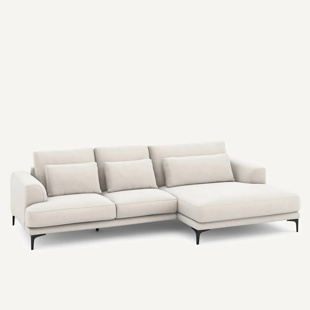 XL hoekbank rechts in chenille fluweel, MARSILE