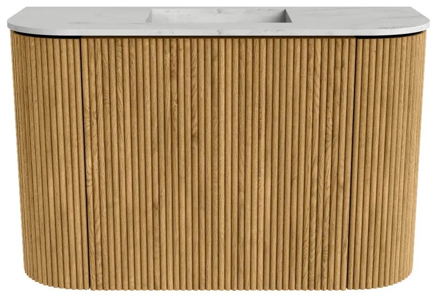 Mondiaz Joya DLux 65cm toiletmeubel ronding links/rechts oak met wastafel faye midden zonder kraangat opalo