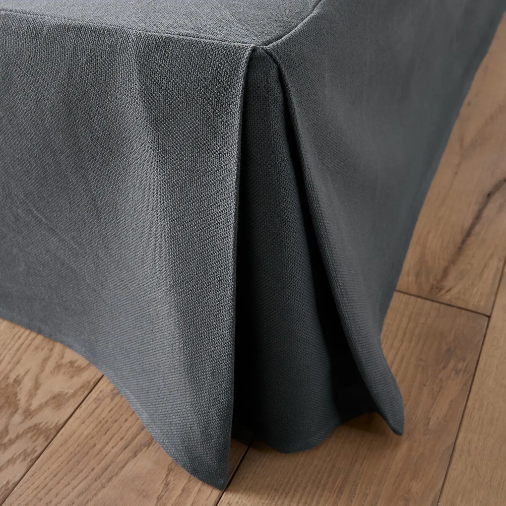 Effen bedrand in zuiver katoen Panama