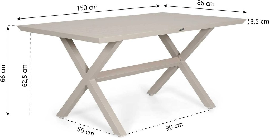 Stoel en Bank Loungeset 7 personen Aluminium Zand/Beige Lifestyle Garden Furniture Sabbia