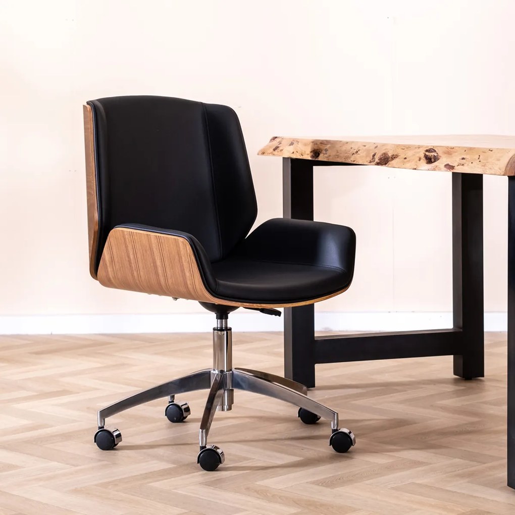 Design Bureaustoel Gebogen Hout