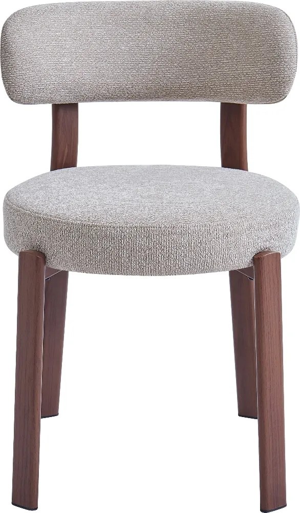 Walnoot Eetkamerstoel Met Beige Zitting