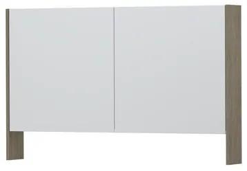 INK SPK3 Spiegelkast - 120x14x74cm - 2 deuren - dubbelzijdige Spiegel - open planchet - schakelaar en stopcontact - MFC Greige eiken 1110266