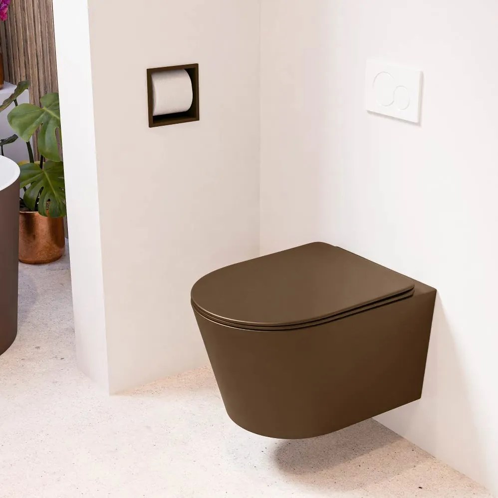 Mondiaz Lavie toiletpot randloos met softclose zitting rust