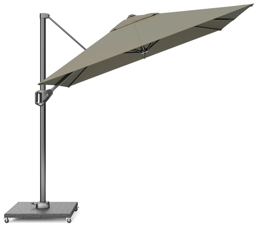 Zweefparasol  2.5x2.5m T1 (incl .voet + hoes) taupe Taupe-naturel-bruin Platinum Voyager