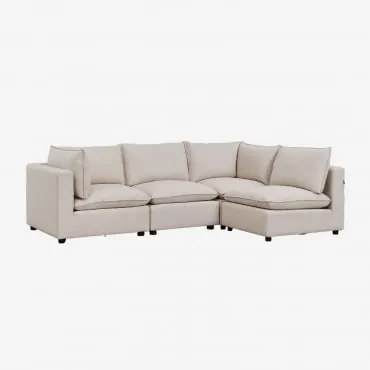 4-delige Modulaire Bank Daniela Stof Crème Beige - Sklum