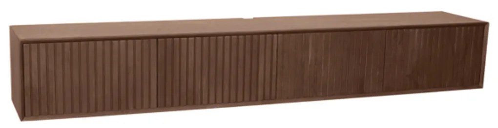 Starfurn Madison Walnut Zwevend Tv-meubel Walnoot Ribbels 200 Cm - 200x35x30cm.