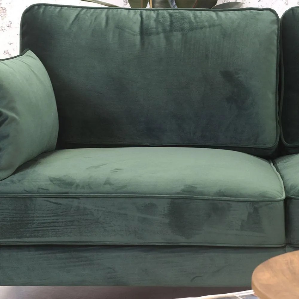 Dimehouse | Hoekbank Peppin 3-zits velvet zithoogte 46 cmzitdiepte 59 cmhoogte 85 cmdikte groen zitbanken velvet banken | NADUVI outlet