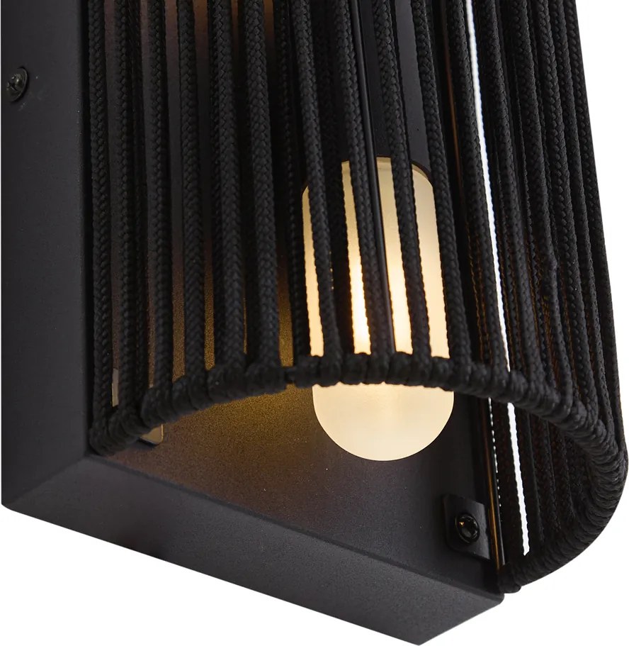 Japandi wandlamp zwart IP44 - Jayla
