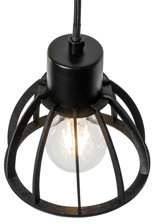 Eettafel / Eetkamer Industriële hanglamp zwart 4-lichts - Fotu Industriele / Industrie / Industrial E27 Binnenverlichting Lamp