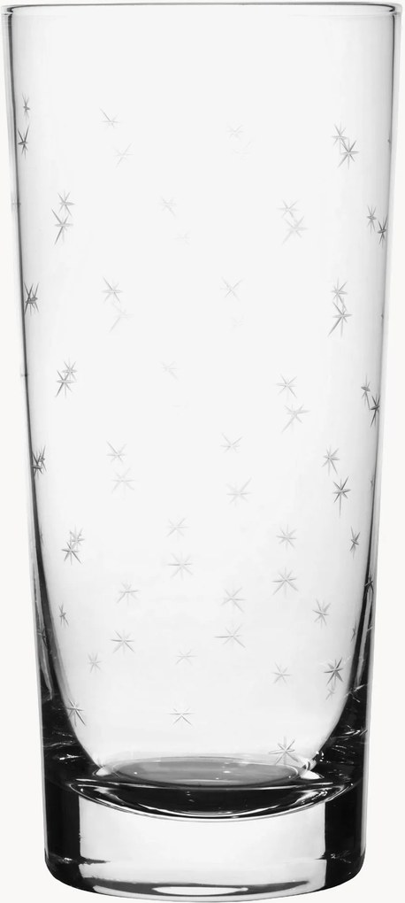 Mondgeblazen kristallen longdrinkglazen Stars, 4-delig