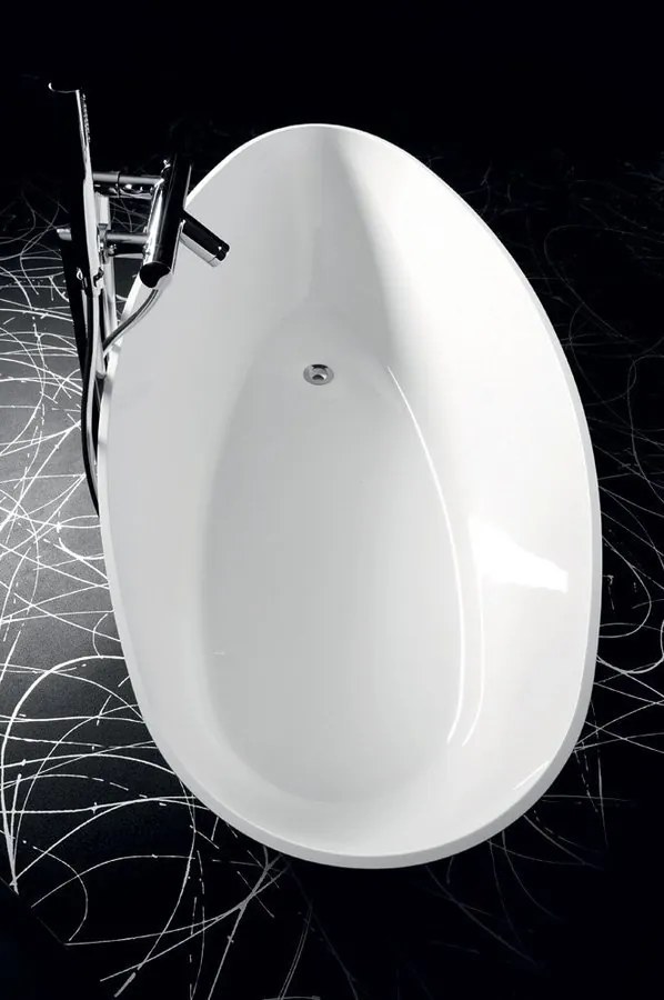 Gelco Elipsie vrijstaand bad wit glans mineraalmarmer 160x70cm