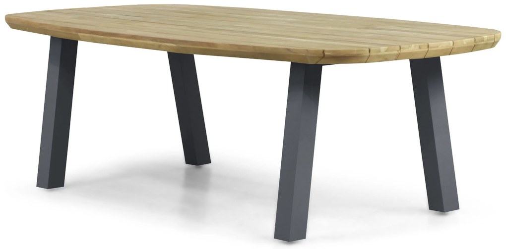 Dining Tuintafel rechthoekig 240 x 100 cm Aluminium/Teak Grijs Falcon/Glasgow