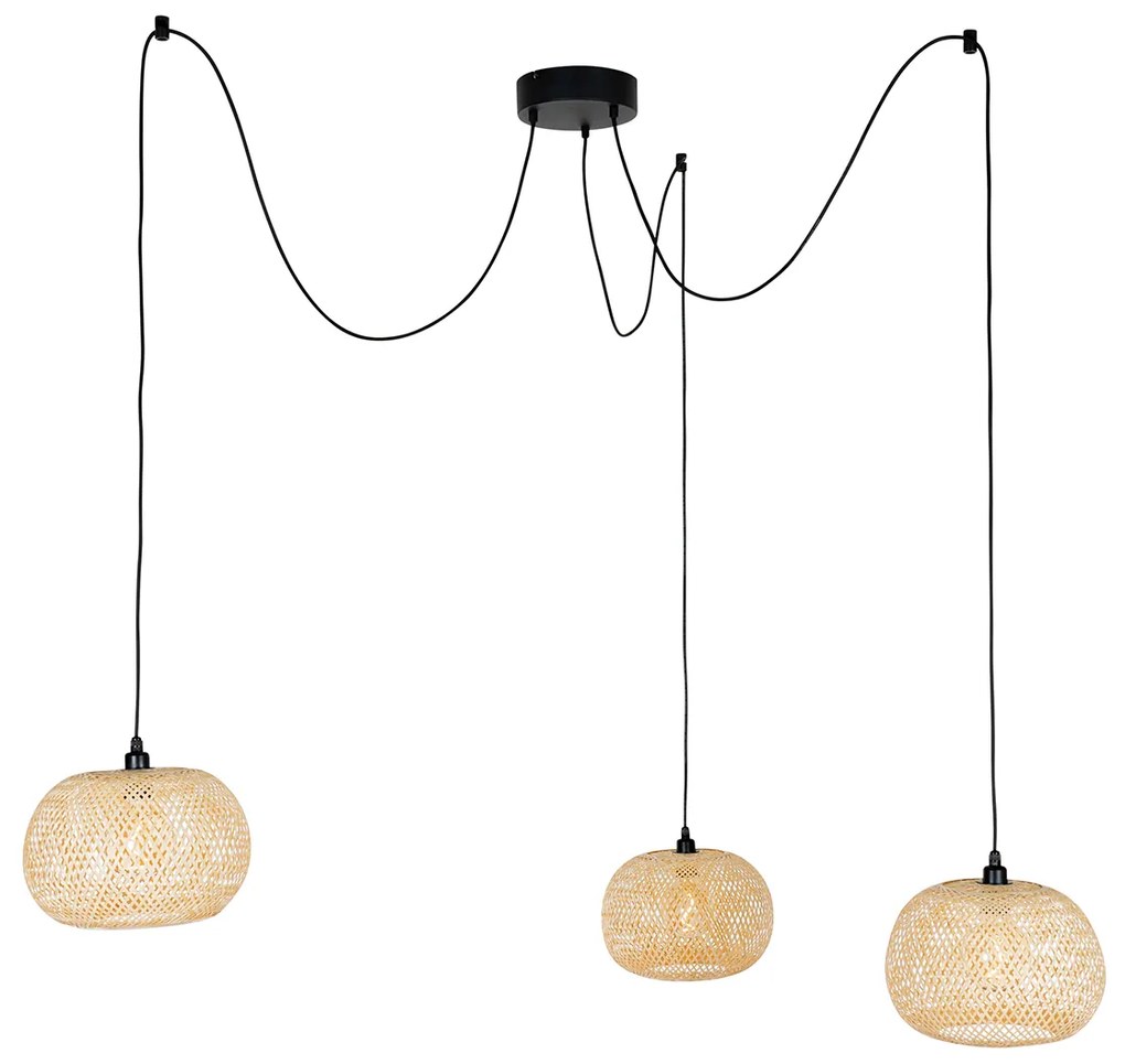 Oosterse buiten hanglamp bamboe 3-lichts IP44 - Rafael
