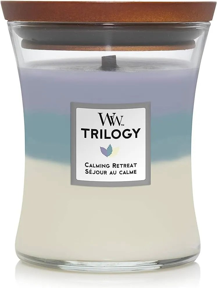 WoodWick geurkaars - Medium Trilogy Hourglass - Calming Retreat