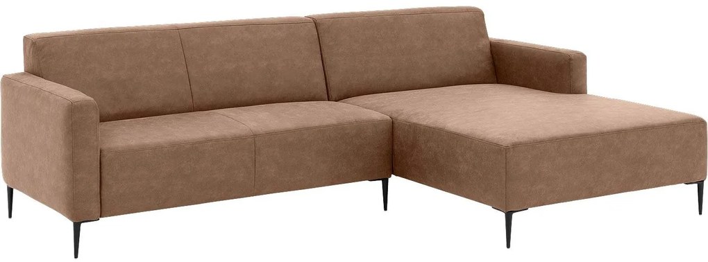 Goossens Key West bruin, micro leer, 2,5-zits, modern design