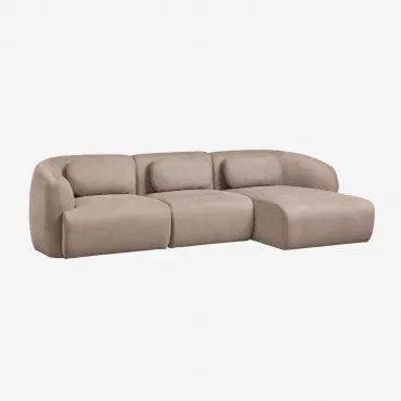3-delige Modulaire Rechter Chaise Longue Bank In Chenille Coquette Chenille Tarwebruin - Sklum