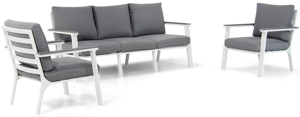 Stoel en Bank Loungeset 4 personen Aluminium Wit Lifestyle Garden Furniture Palazzo