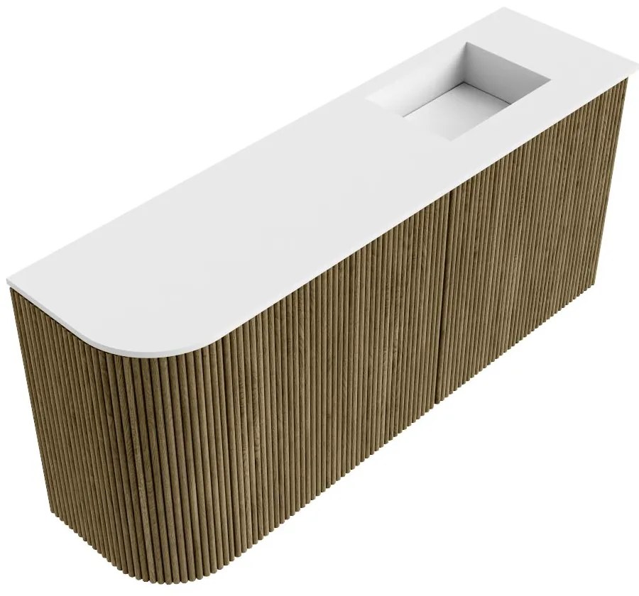 Mondiaz Joya 90cm toiletmeubel ronding links dusk met wastafel faye rechts 1 kraangat talc