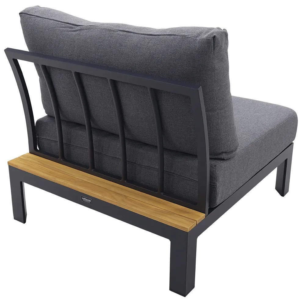 Avalounge center module - aluminium/teak - Op=Op