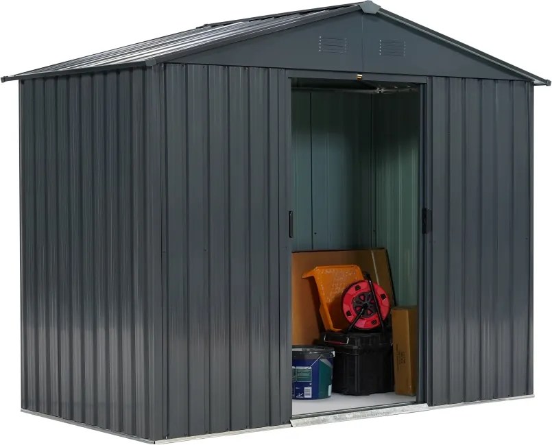 Metalen gereedschapshuisje Helsinki 2,4 x 1,3 m Store Boss antraciet