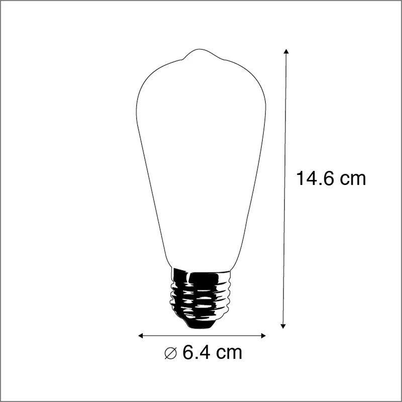 Set van 3 E27 LED lampen ST64 goud met schemersensor 4W 400 lm 2200K