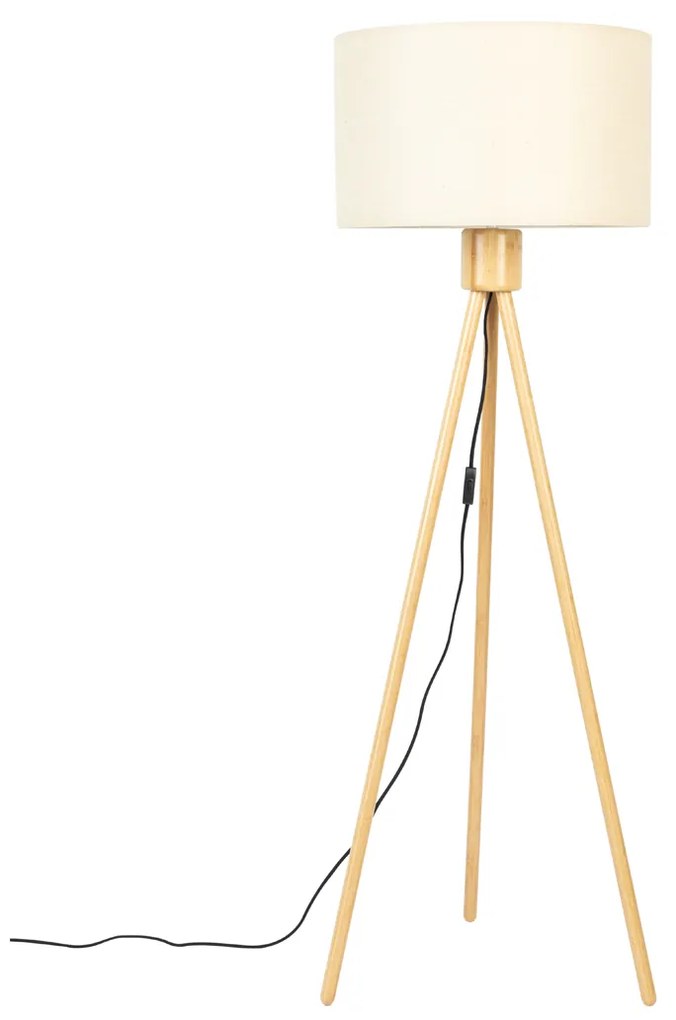 Zuiver Fan Bamboo Houten Driepoot Vloerlamp